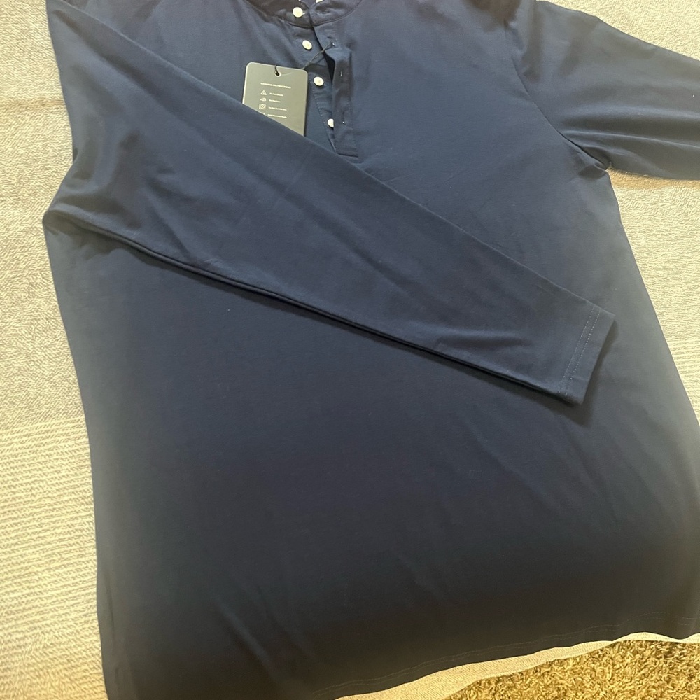 Source Unknown Dark Blue Casual Button Down Shirt